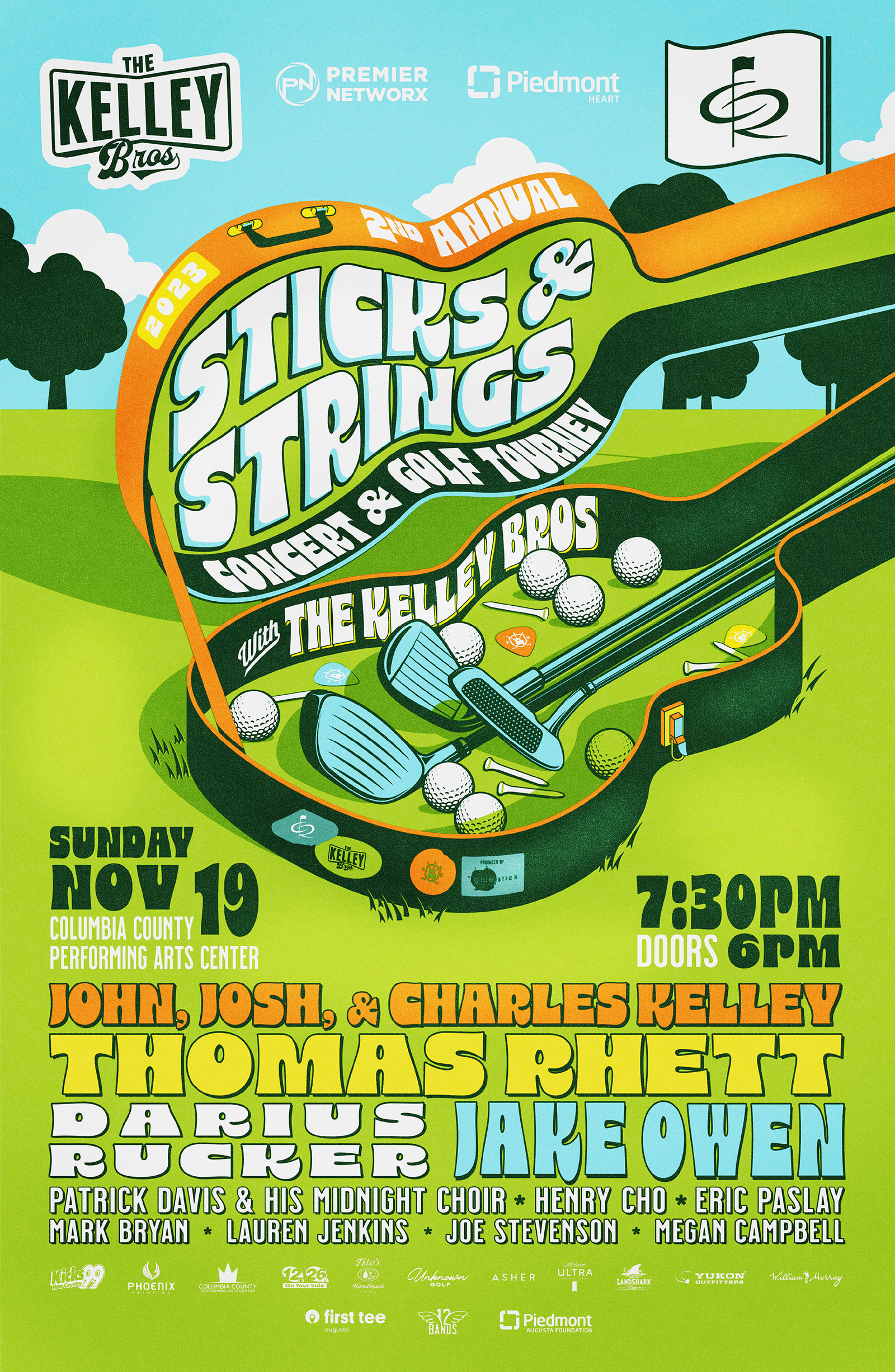 Poster art for the concert Stick & Strings
