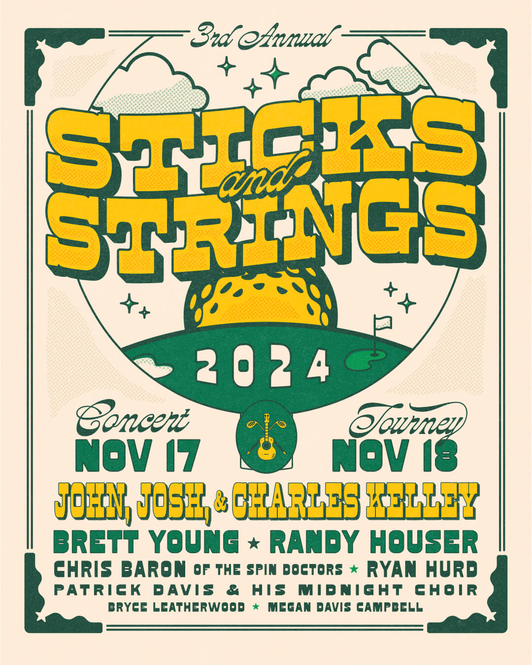 Stick and Strings Music Lineup Infographic